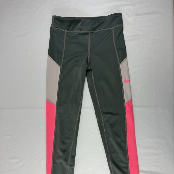 Nike Dri-Fit Athletic Leggings Grey, Pink, White Women's Medium - Picture 1 of 7
